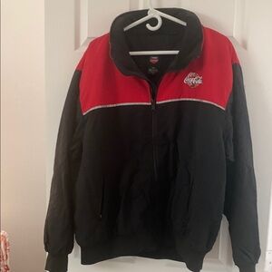 Coca-Cola Black and Red Zip-Up Fleece-lined Jacket
